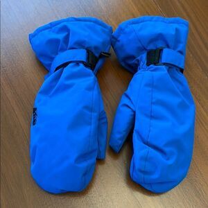 REI insulated kids mittens bright blue size medium